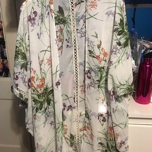 White flowered kimono